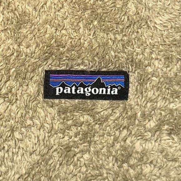 Patagonia Los Gatos 1/4 Zip Pullover Soft Teddy Fleece Sweatshirt Khaki Tan Sz M - Picture 6 of 12
